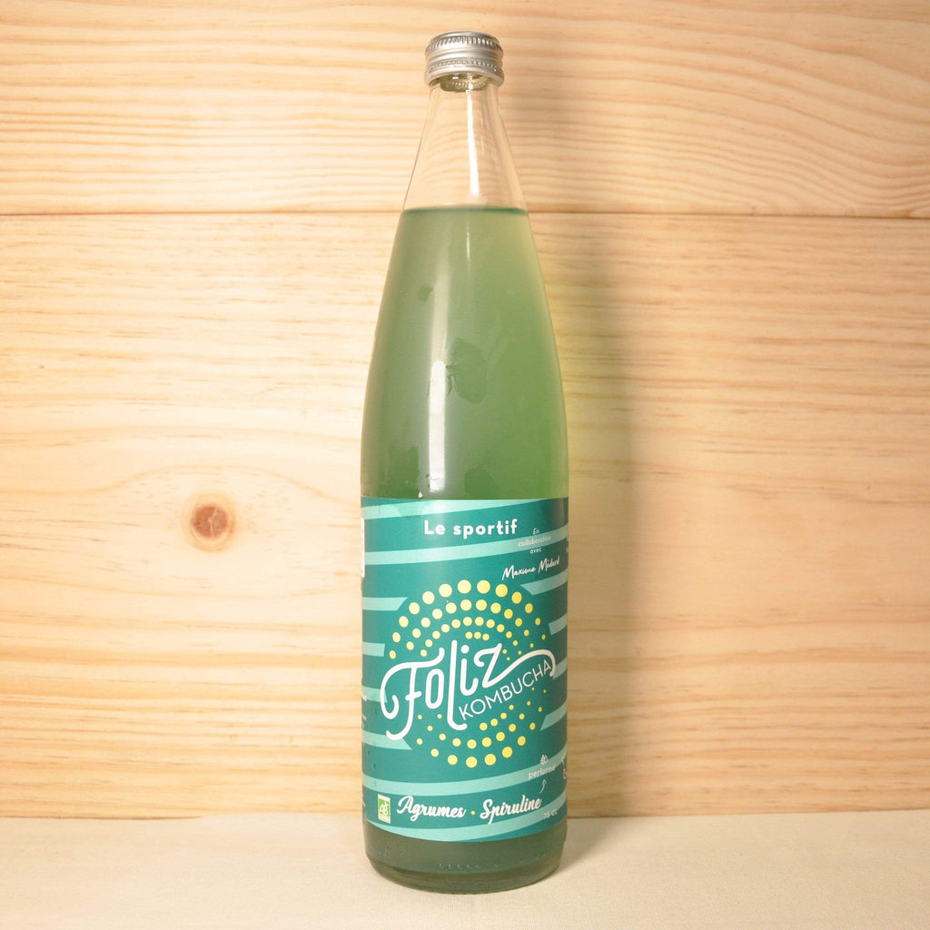 Kombucha agrumes - spiruline "Le sportif" bio - 75cl Foliz Kombucha vrac-zero-dechet-ecolo-montaudran