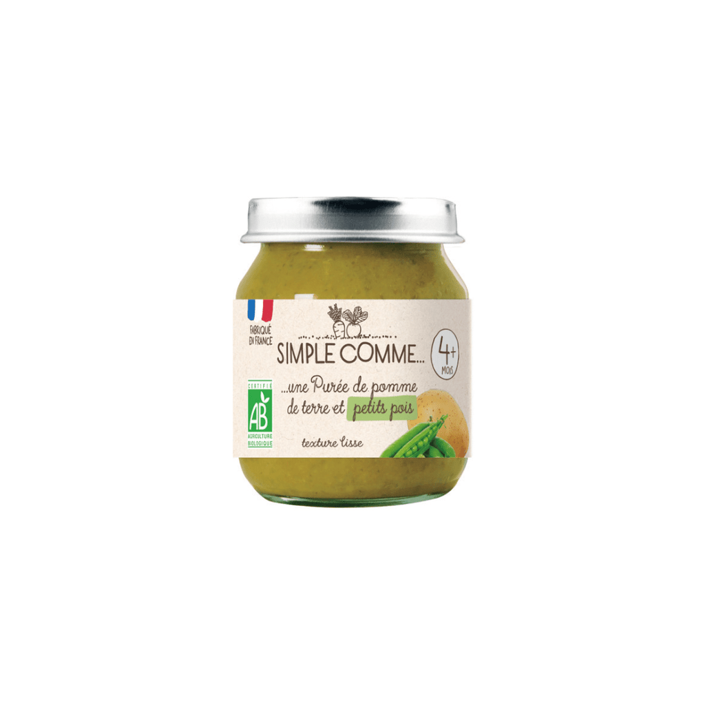 Pot bébé 4 mois pomme de terre petits pois BIO - 125g Simple comme vrac-zero-dechet-ecolo-montaudran